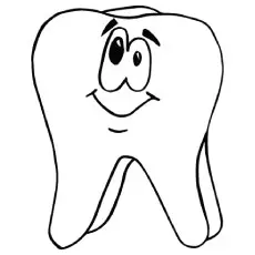 A smiling tooth coloring page