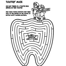 Toothy maze coloring page