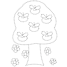 Tracing for preschool coloring page
