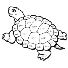 Coloring Worksheet of Multiplying the Number on the Turtle 