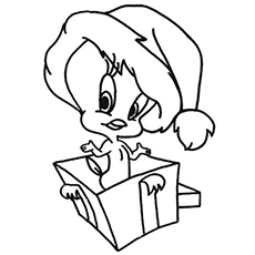 Tweety bird on christmas disney coloring pages