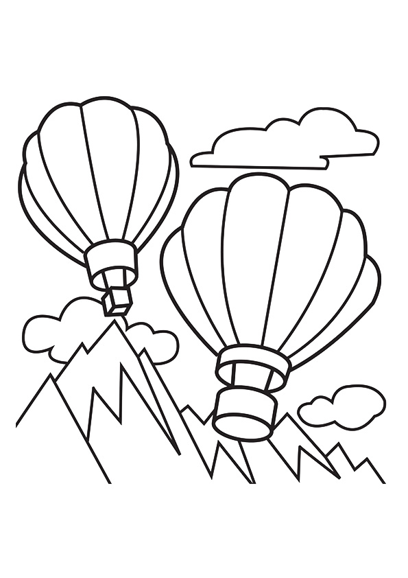 The-two-hot-air-balloons-with-mountain-and-clouds