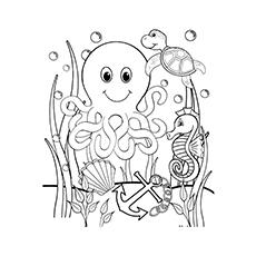 simple underwater coloring page