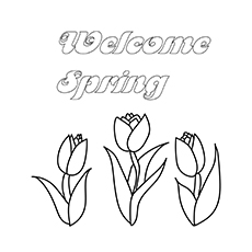 Welcome spring coloring page