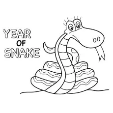 Year of snake coloring page