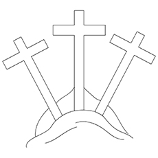 Three crosses coloring page