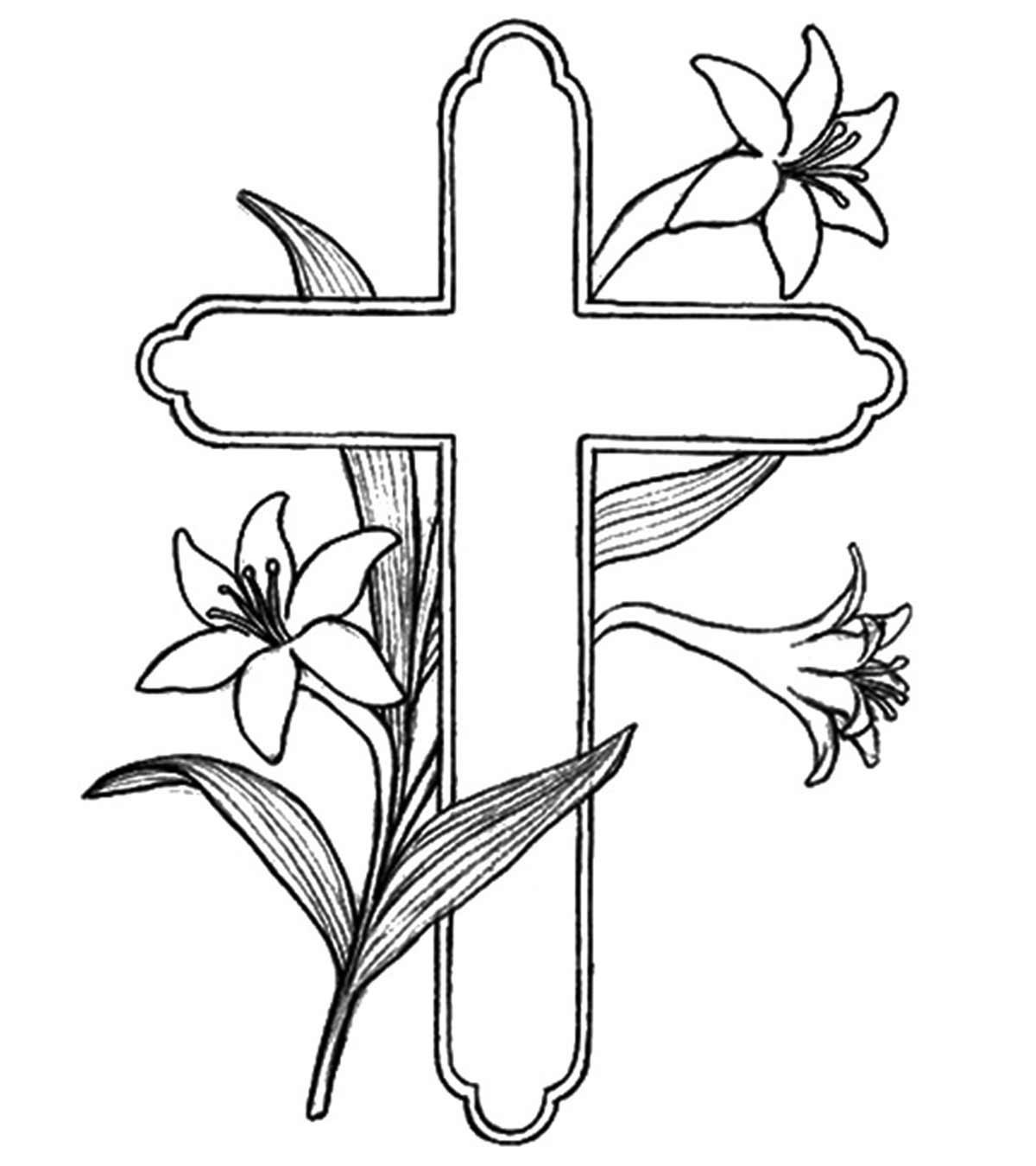 Simple Easter Cross Coloring Pages  152+ File Include SVG PNG EPS DXF