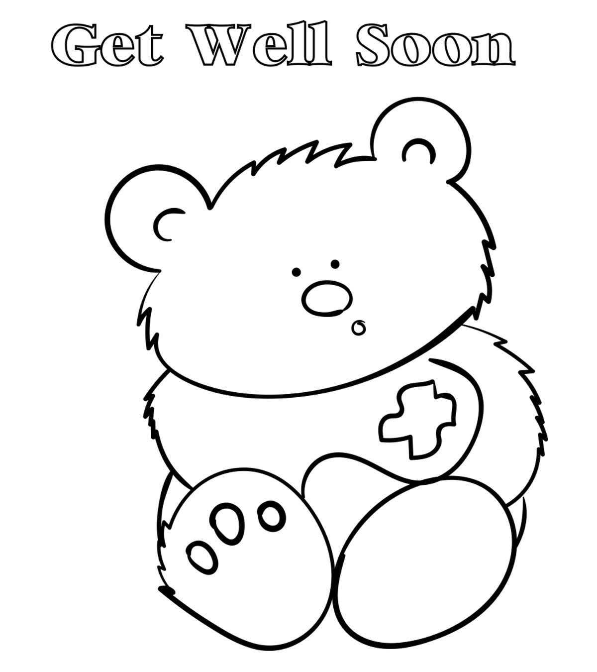 Cute Teddy Bear Bear Sick Get Well Card