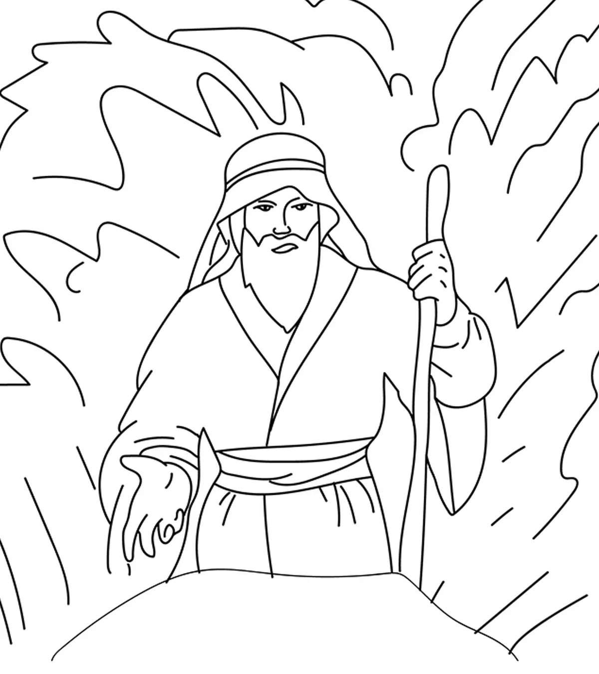 Coloring Pages Featuring Moses For Young Children