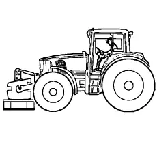 Tractor with man inside coloring pages