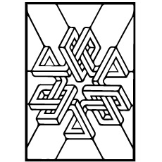 Triangle geometric coloring pages