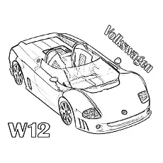 Volkswagen W12 sports race car coloring page