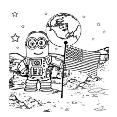 Walking On The Moon Astronaut Coloring Pages