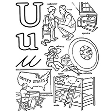 United States of America, letter U coloring pages