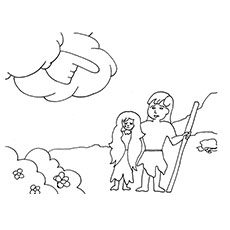 Punished by God, Adam and Eve coloring pages