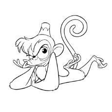 Aladdin Abu monkey coloring page