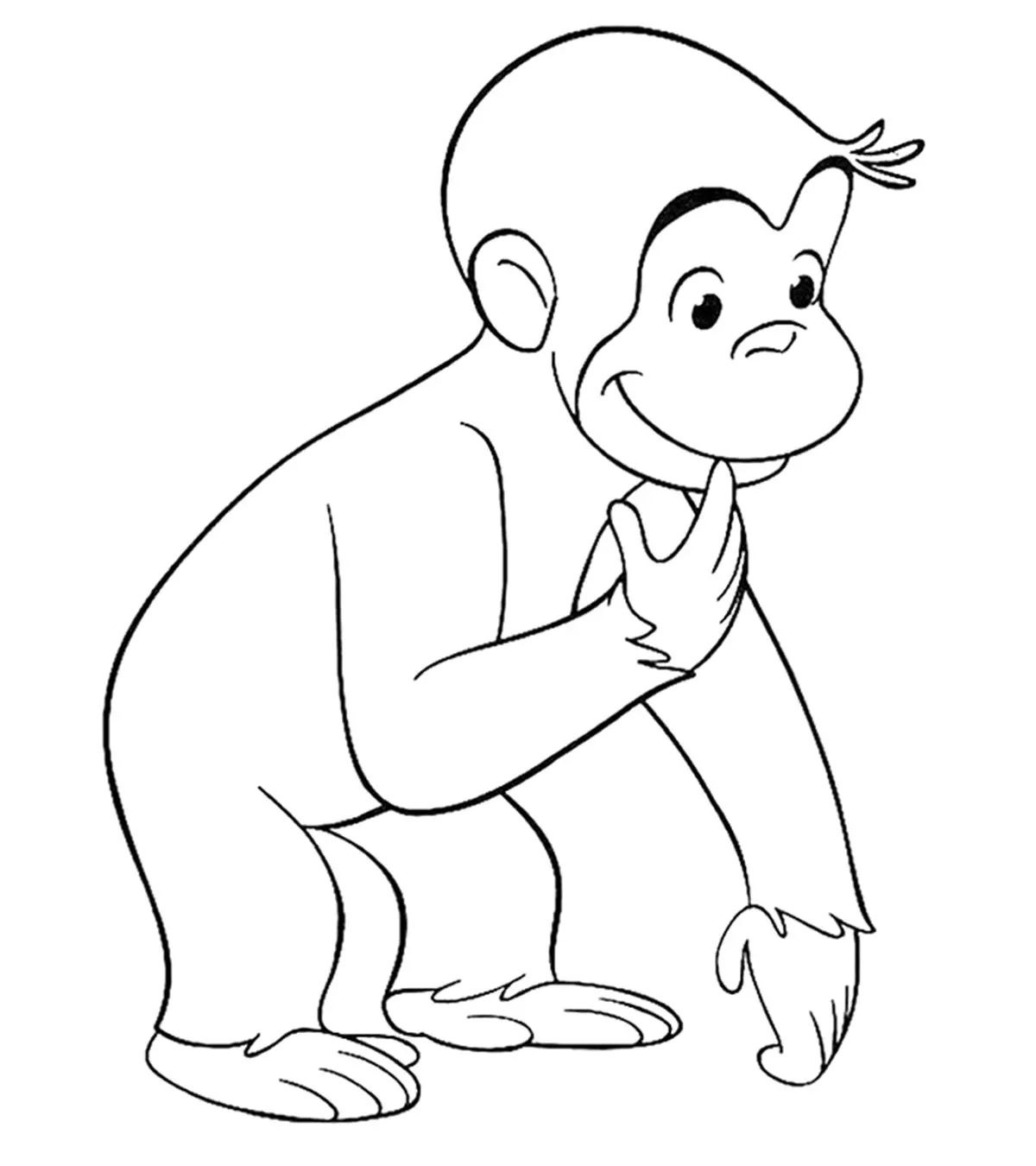 Baby Curious George coloring page