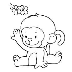 Baby monkey coloring page