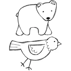 The Bear and the Bird, Eric Carle coloring page