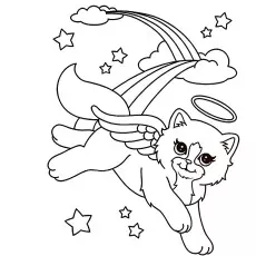Beautiful cat angel by lisa frank coloring pages