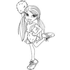 Bratz cheerleader coloring page