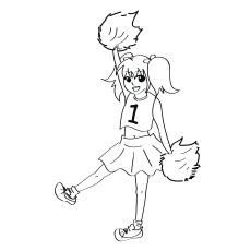 Happy cheerleader coloring page