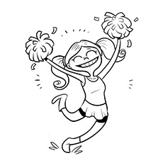 Happy cheerleader coloring page