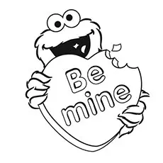 Be mine, Cookie Monster coloring page