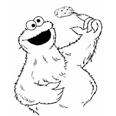 Cookie Monster with food coloring page