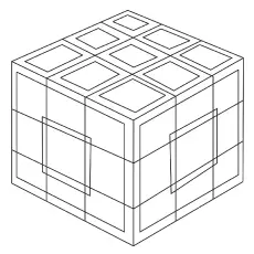 Cube geometric coloring pages_image