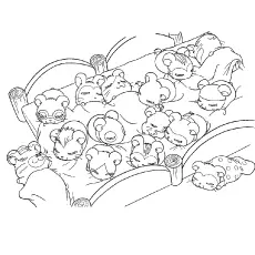 Cute hamsters sleeping coloring pages