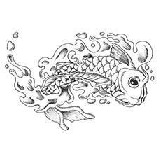 61 Coloring Pages For Adults Koi Fish Images & Pictures In HD