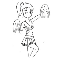Cute cheerleader coloring page
