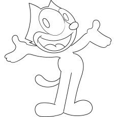Felix, the Cat cartoon coloring page