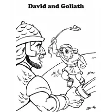 David Aiming to Hit Goliath Coloring Pages