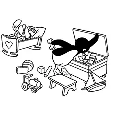 Fun and frolic penguin coloring pages_image