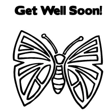 Butterfly get well soon coloring page