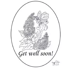 Get well soon card coloring page