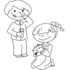 Setting stockings for Christmas eve coloring page