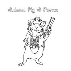 Guinea pig G force coloring page