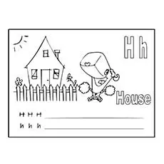 Kindergarten practice worksheet for letter H coloring pages