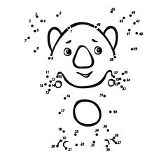 Dot to dot koala coloring page