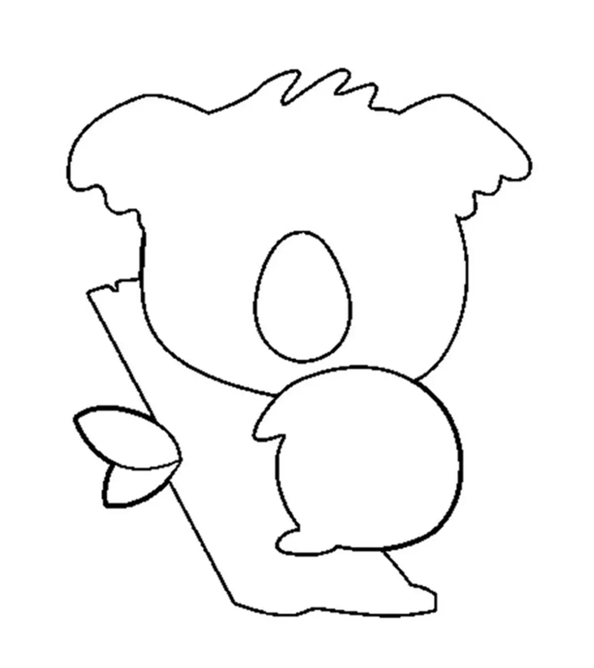 Black outline koala coloring page