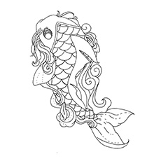 Koi fish Lineart coloring page