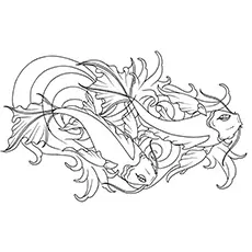 Koi fish by Element coloring page