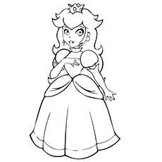 Mario Princess Peach coloring page