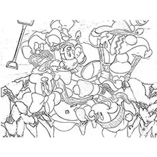 Mickey mouse disney christmas coloring pages