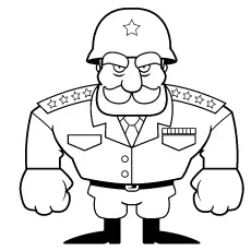 Military general saluting coloring pages