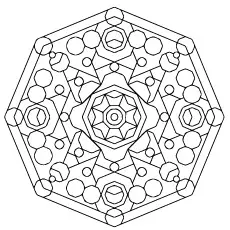 Octagon shaped geometric coloring pages_image