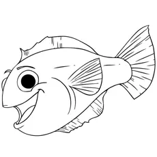 Happy koi fish coloring page